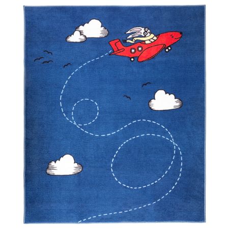 Ковер, короткий ворс ФЛЮГТУР, синий (133x160 см)