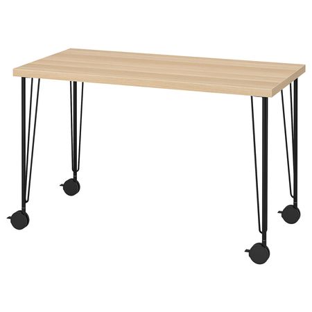 LAGKAPTEN / KRILLE Письменный стол - под беленый дуб/чёрный 120x60 см