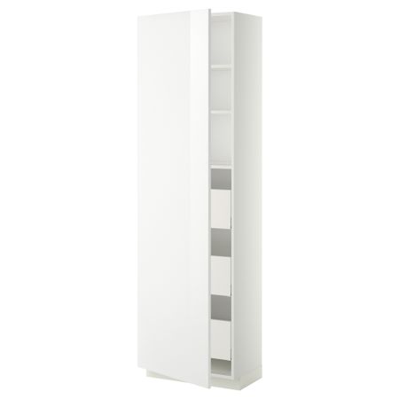 Высокий шкаф с ящиками МЕТОД / МАКСИМЕРА, белый, Рингульт белый