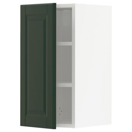 Навесной шкаф с полками, белый/Будбин темно-зеленый 30x60 см IKEA METOD МЕТОД 494.463.06