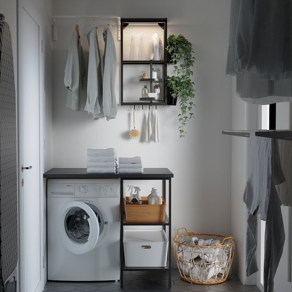Комбинация с бытовой техникой, 101.5x63.5x222 см, антрацит IKEA ENHET 593.315.74 - фото 4