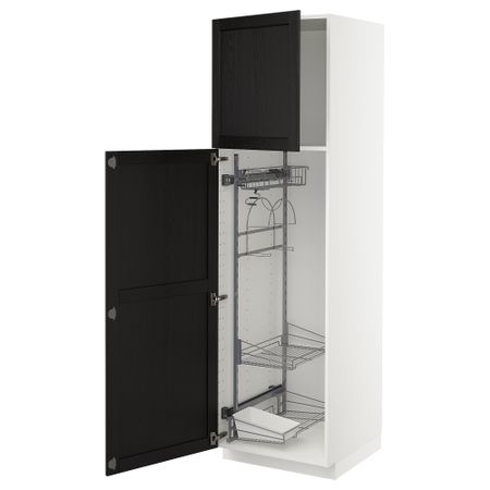 Высокий шкаф с отделением для аксессуаров для уборки, 60x60x200 cm IKEA METOD МЕТОД 794.647.56