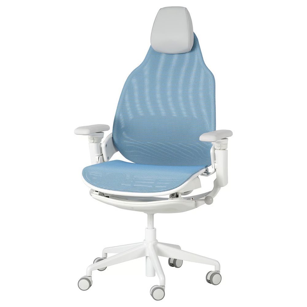 BÄSTBOLL Стул для геймеров - синий/Mjuk светло-серый - фото 1