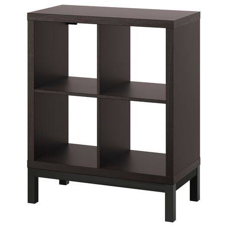KALLAX Стеллаж с основанием - черно-коричневый/чёрный 77x94 см