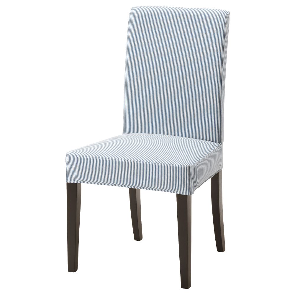 Стул ХЕНРИКСДАЛЬ, коричнево-чёрный, Ремваллен синий/белый - фото 1