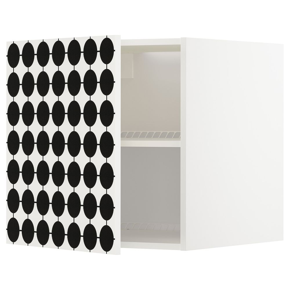 Верхний шкаф на холодильник/морозильн, белый, Иттербин с печатным рисунком 60x60 см IKEA МЕТОД 292.871.10 - схема-чертеж с размерами