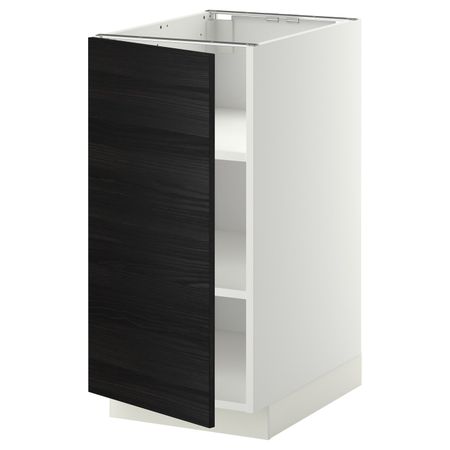 Напольный шкаф с полками, белый, Тингсрид черный 40x60 см IKEA МЕТОД 292.248.15
