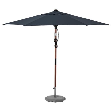 Зонт от солнца с опорой, под коричневое дерево темно-синий/Хювон 300 см IKEA БЕТСО / ЛИНДЭЙА 293.255.41