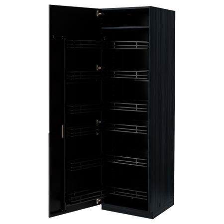 Высокий шкаф с выдвижным модулем, 60x60x200 cm IKEA METOD МЕТОД 294.721.22
