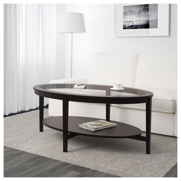 Журнальный стол МАЛМСТА, черно-коричневый (130x80 см) - фото 2