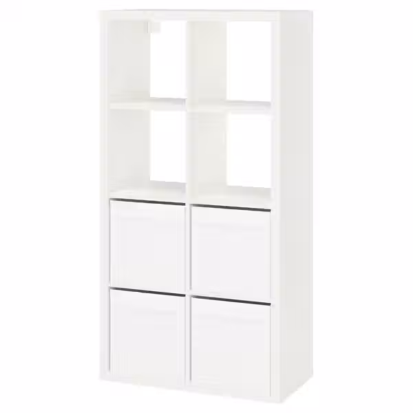 KALLAX Стеллаж - белый/ДРЁНА белый 77x39x147 см - фото 1