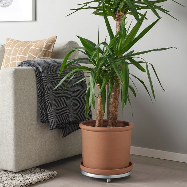 Горшок цветочный с поддоном, терракота, 28 см IKEA ВЭРМЕР 404.405.54 - схема-чертеж с размерами