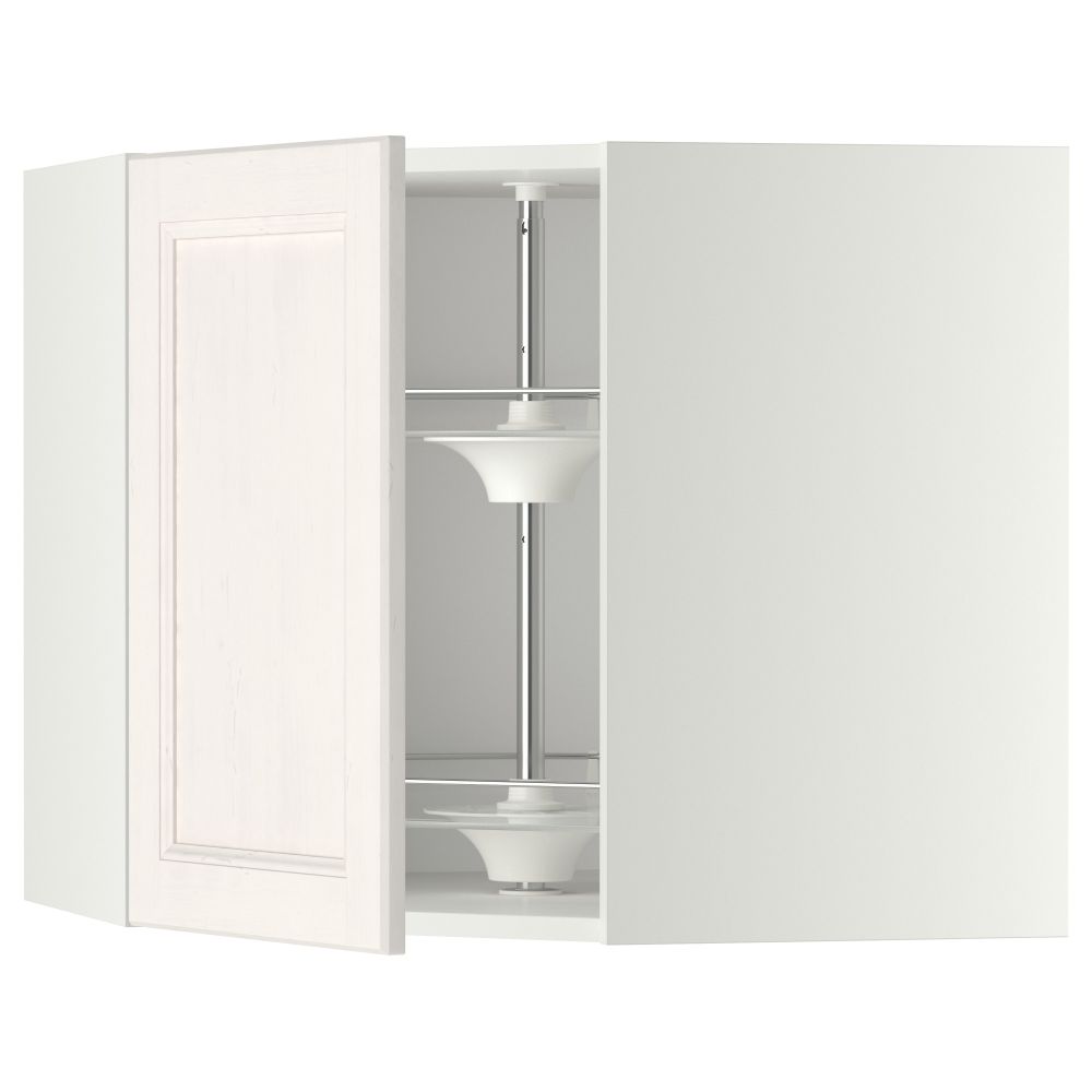 Угловой навесной шкаф с вращающейся секцией МЕТОД, белый, Лаксарби белый - схема-чертеж с размерами