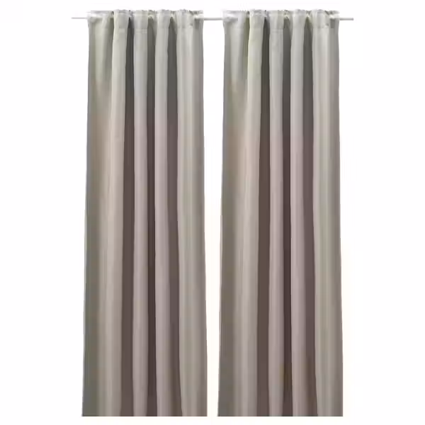 ANNAKAJSA Затемняющие гардины, 2 шт. - светло-серый/с лентой 145x300 см - фото 1