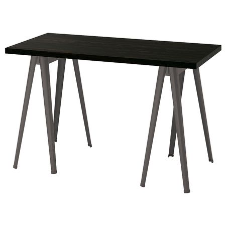 Письменный стол, черно-коричневый/темно-серый 120x60 см IKEA LAGKAPTEN ЛАГКАПТЕН / NÄRSPEL НЭРСПЕЛЬ 094.170.37