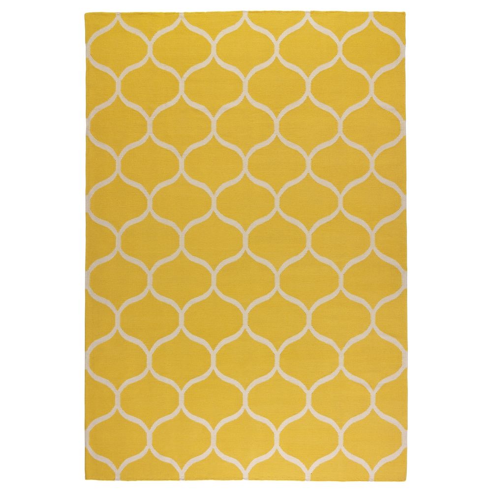 Ковер безворсовый, ручная работа/сетчатый орнамент желтый 170x240 см IKEA STOCKHOLM СТОКГОЛЬМ 103.709.63 - фото 1
