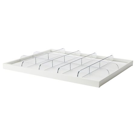 Выдвижная полка с разделителем, белый, прозрачный 75x58 см IKEA КОМПЛИМЕНТ 592.429.69
