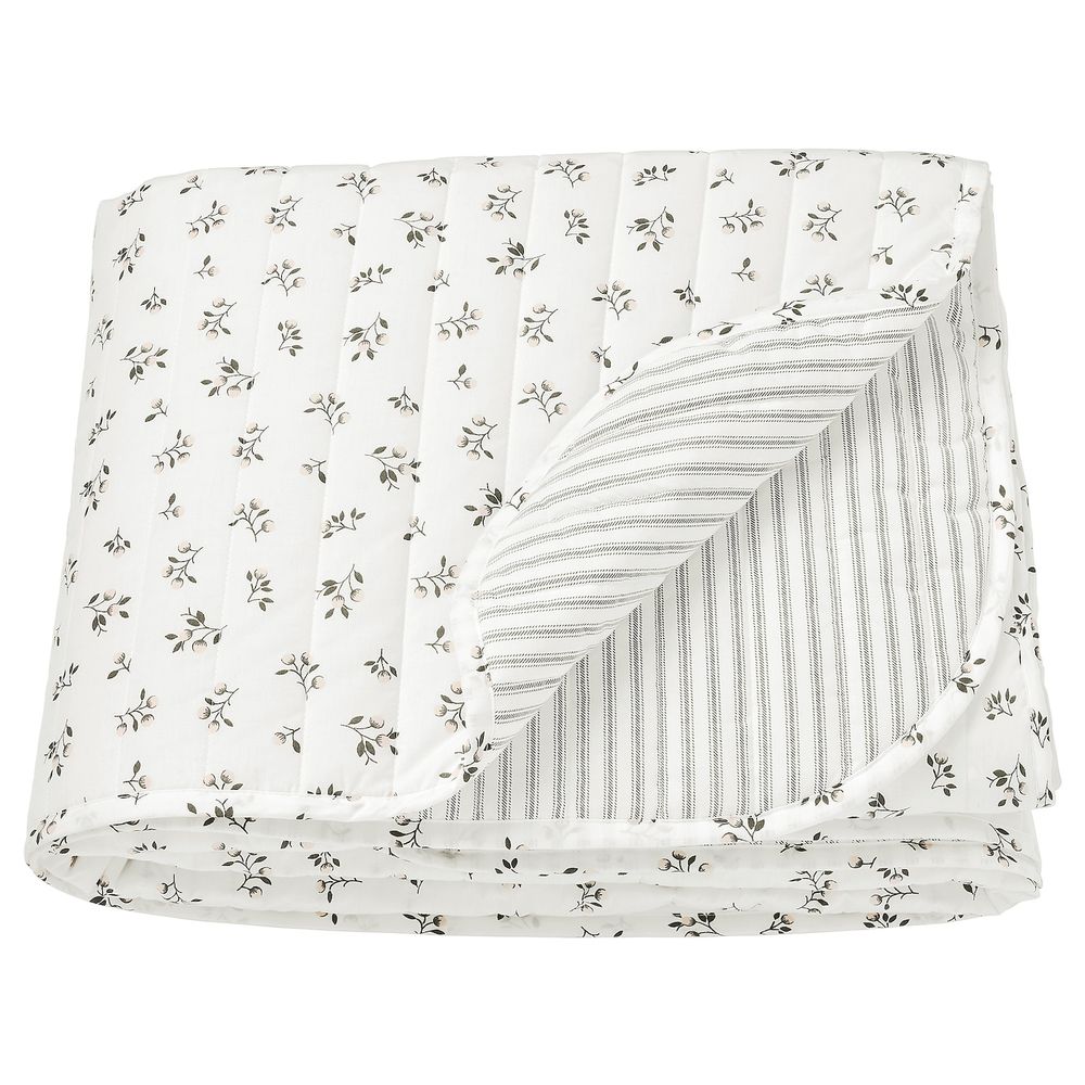 Покрывало, белый, серый 180x250 см IKEA SANDLUPIN САНДЛУПИН 804.511.59 - фото 1