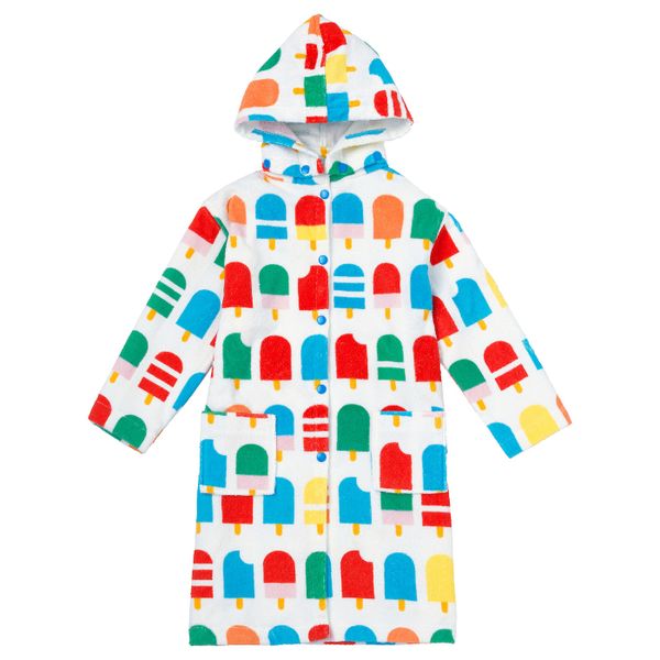 Халат купальный, орнамент «мороженое на палочке» 116/128 IKEA SJÖLEJON СЬЁЛЕЙОН 104.141.51 - фото 1