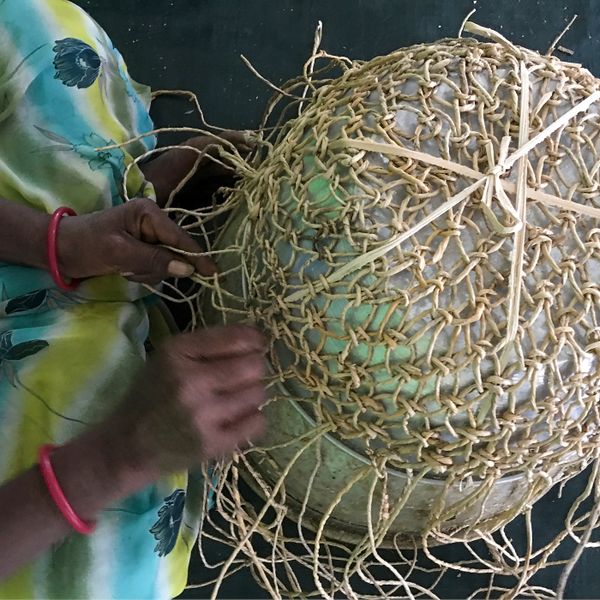 Корзина, волокно банана/ручная работа 20 см IKEA LOKALT ЛОКАЛЬТ 804.978.88 - схема-чертеж с размерами