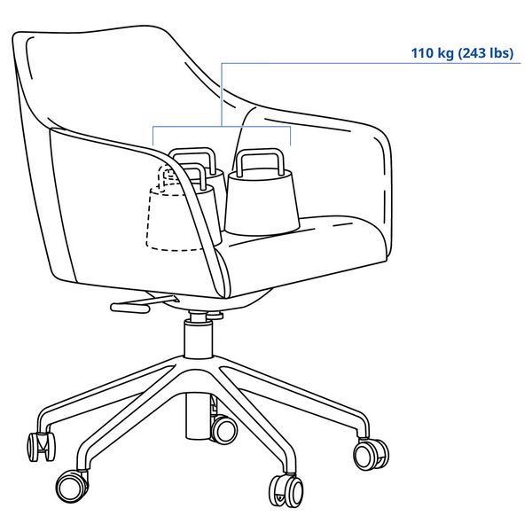 TOSSBERG / LÅNGFJÄLL Конференц-стул - Gunnared темно-серый/белый - фото 3