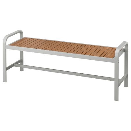 Садовая скамья, 136 см, светло-серый, светло-коричневый IKEA SHATTEFJÄLL ХАТТЕФЬЕЛЛЬAND ШЭЛЛАНД 504.019.86