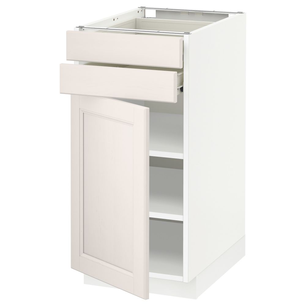 Напольный шкаф с дверцей, 2 ящиками МЕТОД / ФОРВАРА, белый, Лаксарби белый - схема-чертеж с размерами