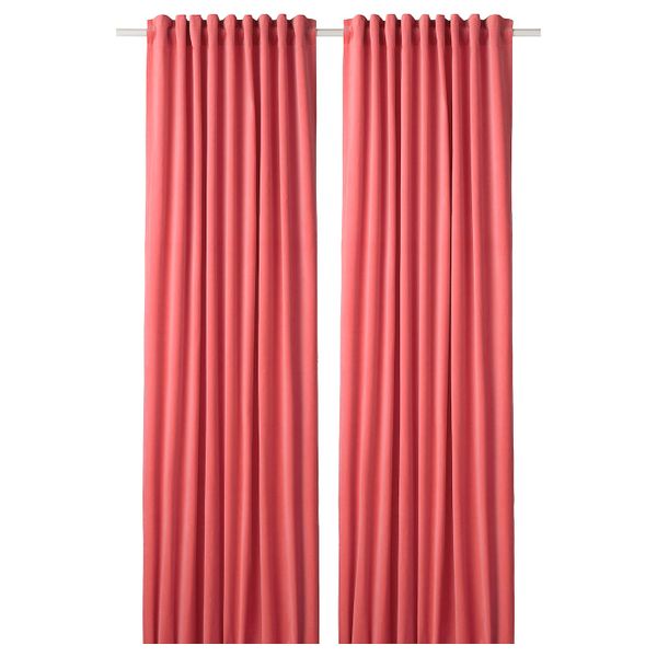 Затемняющие гардины, 1 пара, светлый коричнево-красный 140x300 см IKEA SANELA САНЕЛА 904.444.89 - фото 1