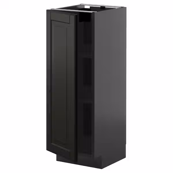 METOD Напольный шкаф с полками - черно-серый/Bodbyn чёрный 30x37 см - фото 1