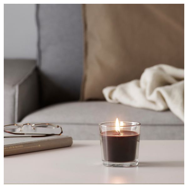 Ароматическая свеча в стакане СИНЛИГ, коричневый (7.5 см) - схема-чертеж с размерами