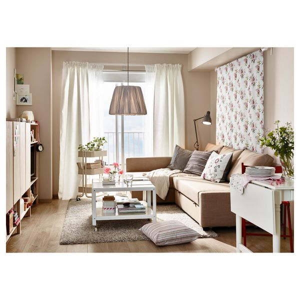 Диван-кровать угловой ФРИХЕТЭН, Шифтебу бежевый - схема-чертеж с размерами