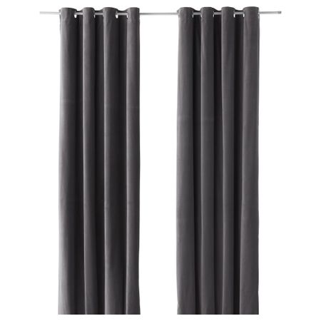 Гардины, 1 пара САНЕЛА, серый (140x300 см)