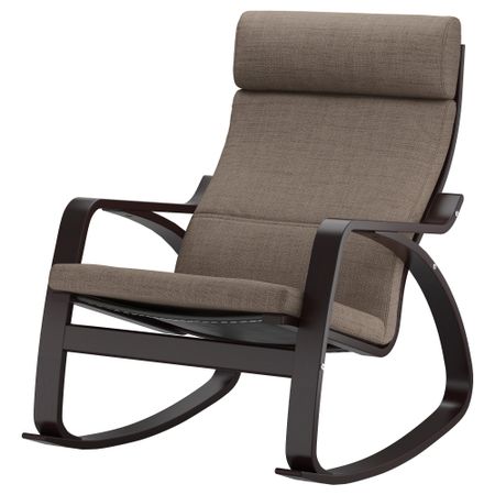 Кресло-качалка ПОЭНГ, черно-коричневый, Исунда коричневый