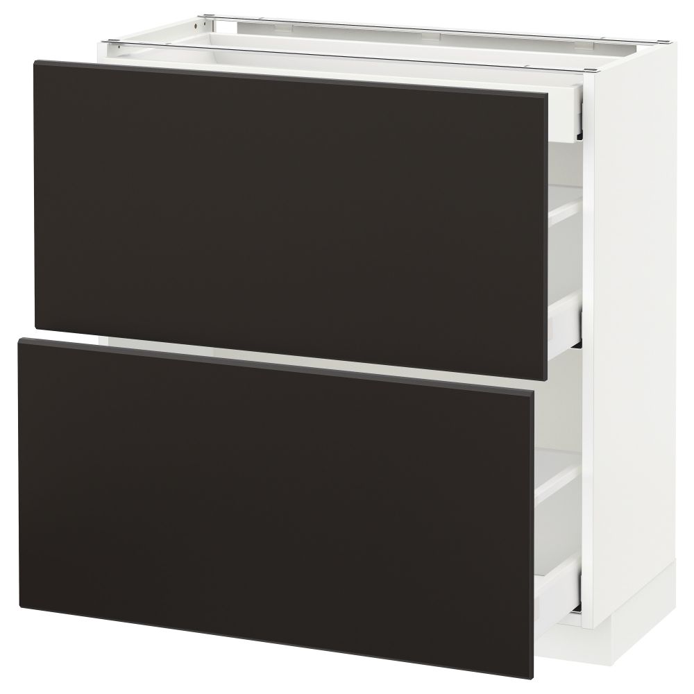 Напольный шкаф, 2 фасада, 3 ящика, 80x37 cm IKEA METOD МЕТОД, MAXIMERA МАКСИМЕРА 892.120.51 - фото 1