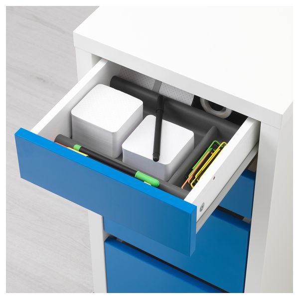 Тумба с ящиками на колесах МИККЕ, белый, синий (35x75 см) - фото 2