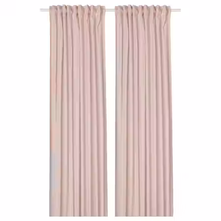 SILVERLÖNN СИЛВЕРЛЁНН Гардины, 2 шт. - розовый/с лентой 145x300 см