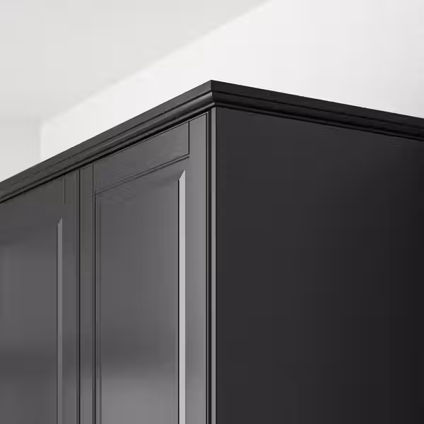 BODBYN Карниз декоративный профилированный - чёрный 221 см - схема-чертеж с размерами