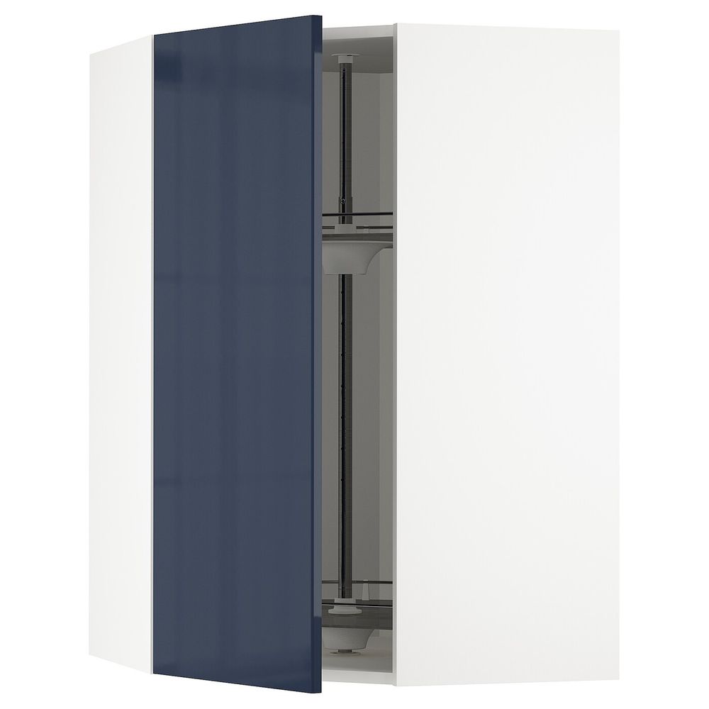 Угловой навесного шкаф с вращающейся секц, белый/Ерста черно-синий 68x100 см IKEA METOD МЕТОД 692.755.82 - схема-чертеж с размерами