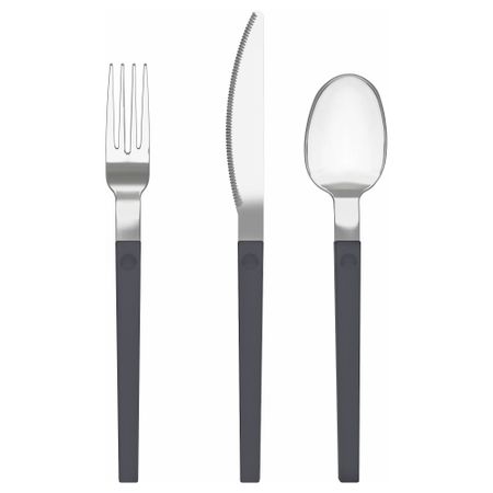 Столовый набор, 12 предметов ОСТРОН, серый