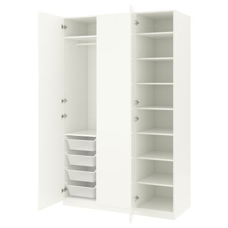 Гардероб, 150x60x236 см, белый, белый IKEA PAX ПАКС, FORSAND ФОРСАНД 494.944.77