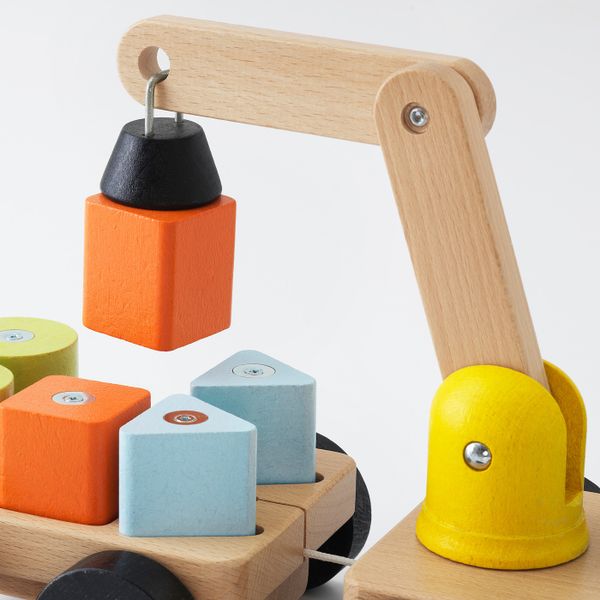 Подъёмный кран с кубиками, разноцветный/бук IKEA MULA МУЛА 403.646.49 - фото 3