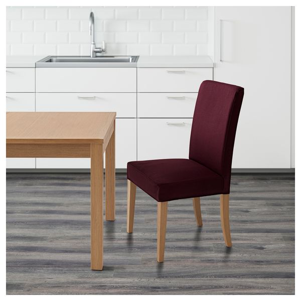 Стул ХЕНРИКСДАЛЬ, дуб, Дансбу красно-сиреневый - фото 2