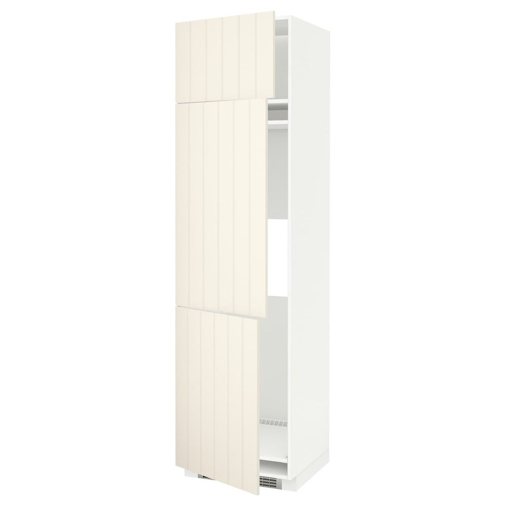Высокий шкаф для холодильника или морозильника, с 3 дверями IKEA METOD МЕТОД 392.265.12 - схема-чертеж с размерами