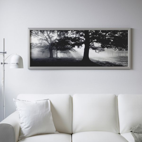 Картина с рамой, Лесная поляна II, цвет алюминия 140x56 см IKEA БЬЁРКСТА 092.072.56 - фото 2