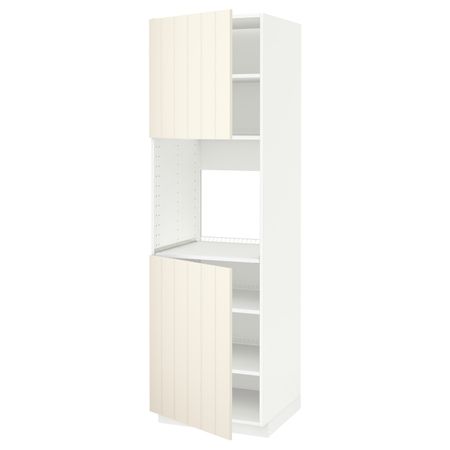 Высокий шкаф для духовки/2дверцы/полки, белый/Хитарп белый с оттенком 60x60x200 см IKEA METOD МЕТОД 992.265.28