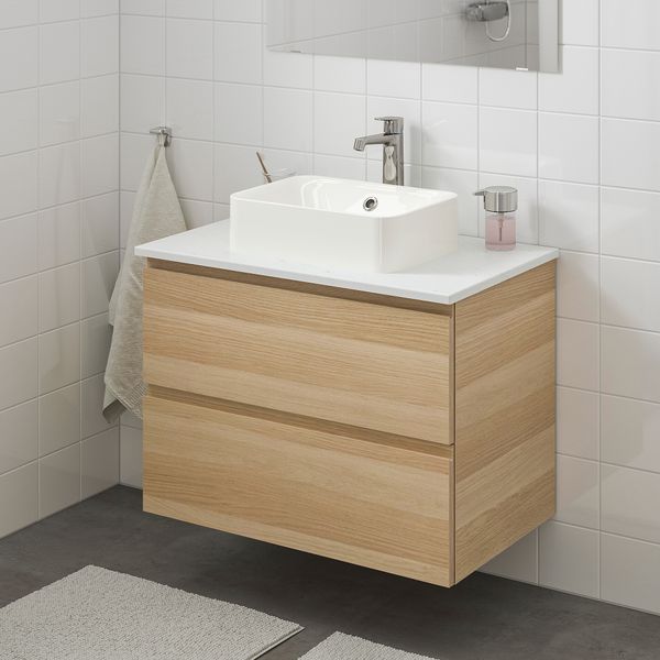 Шкаф со столешницей 45x32 раковина, 82x49x72 cm IKEA HÖRVIK ХОРВИК, GODMORGON ГОДМОРГОН, TOLKEN ТОЛКЕН 593.131.60 - фото 3