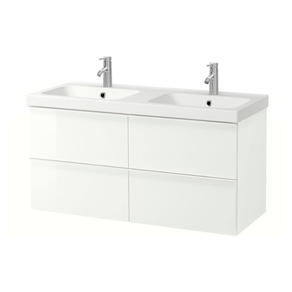 Шкаф для раковины с 4 ящик, 123x49x64 cm IKEA ODENSVIK ОДЕНСВИК, GODMORGON ГОДМОРГОН 792.932.03 - фото 1
