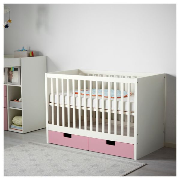 Кроватка детская с ящиками СТУВА, розовый (60x120 см) - фото 2