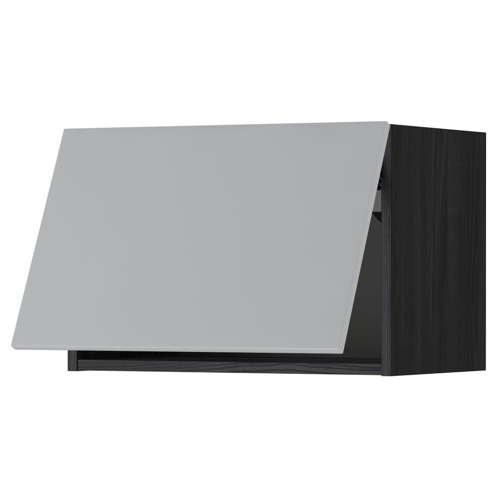 Горизонтальный навесной шкаф МЕТОД, черный, Веддинге серый - схема-чертеж с размерами