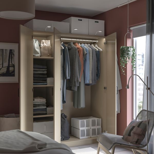 Гардероб, комбинация, 150x60x201 см, серо-бежевый, серо-бежевый IKEA PAX ПАКС, FORSAND ФОРСАНД 194.297.23 - фото 4